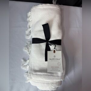 Hearth & Hand Cream Textured Table Runner 14 in x 72 in NWT